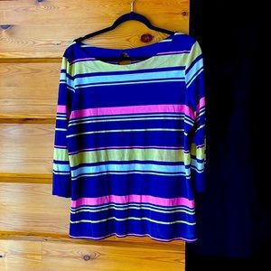 Lilly Pulitzer 3/4 sleeve striped top XL